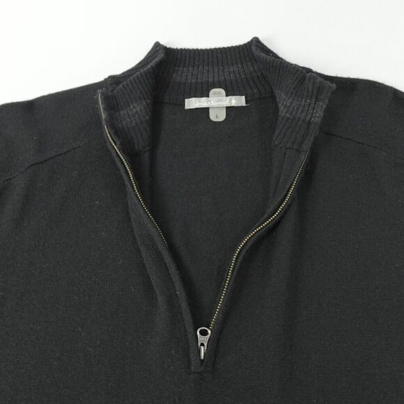 Smartwool Sweater Mens Large Black Merino Wool Blend 1/4 Zip Pullover Jumper - Picture 14 of 14